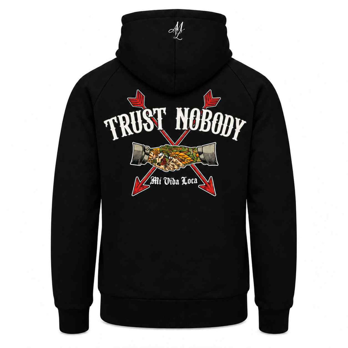 Bluza z kapturem i zamkiem „Trust nobody”