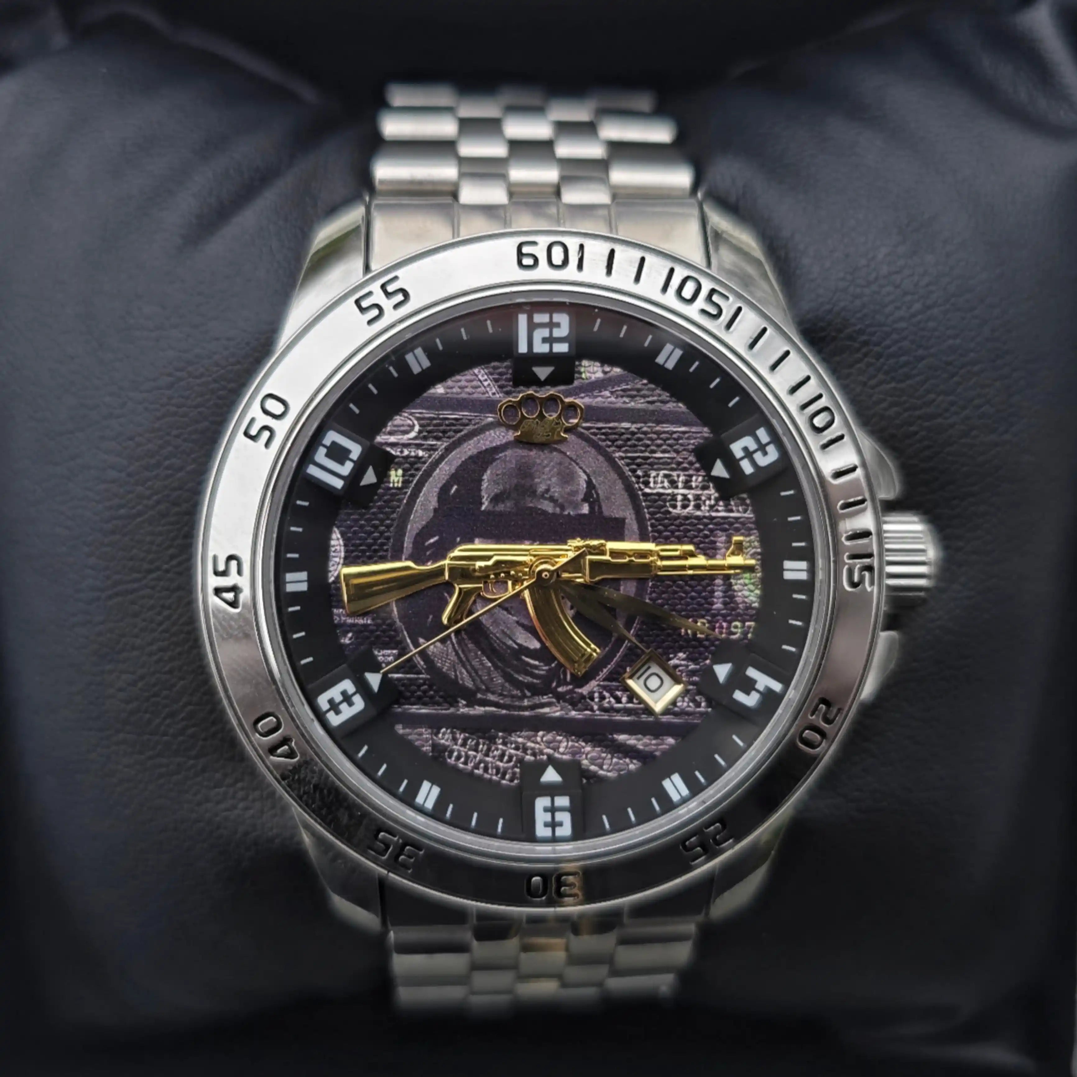 Reloj de pulsera automático MVL "AK47" - plateado