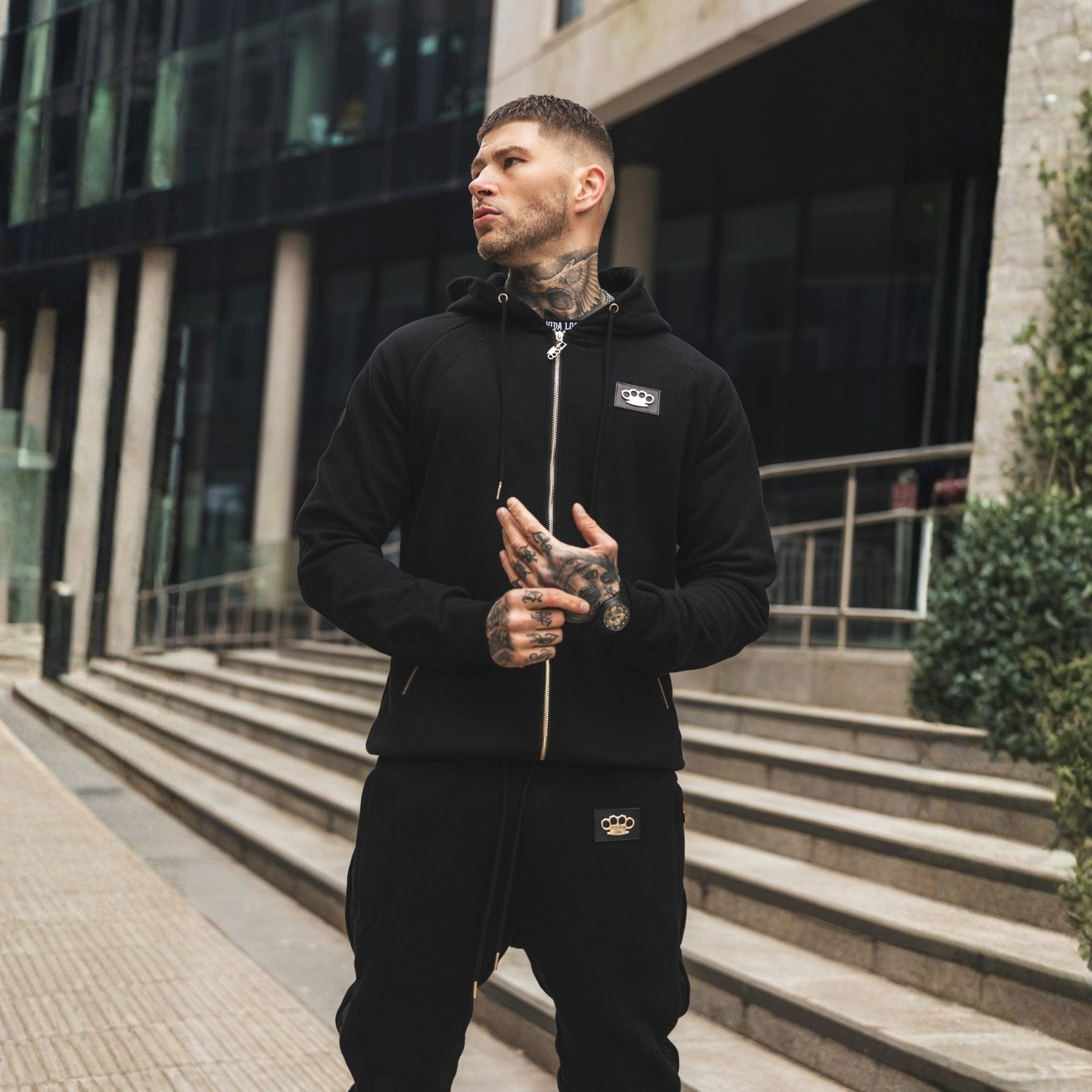 Sudadera con capucha y pantalón deportivo LFR - Negro/negro