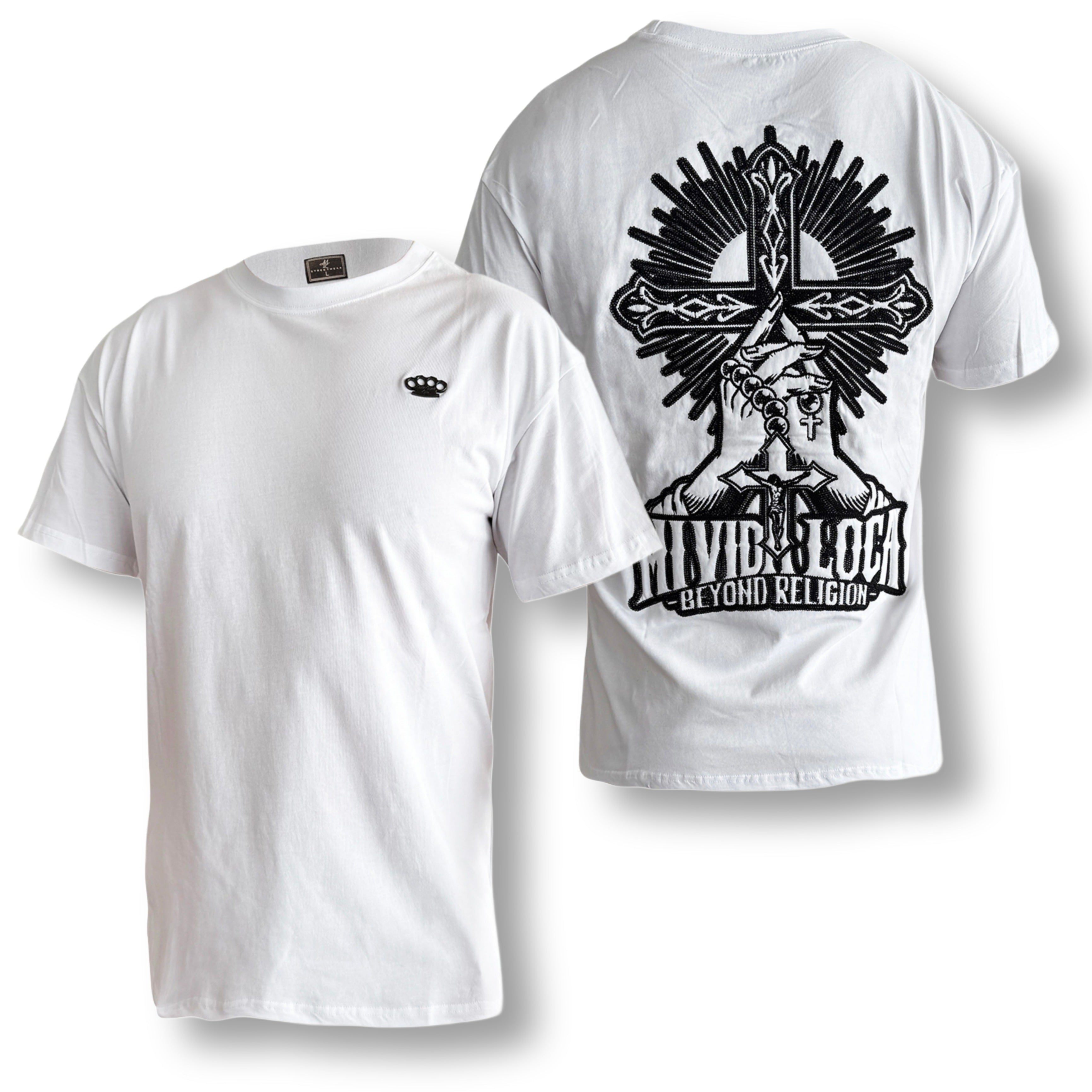 Camiseta MVL Beyond religion - blanca (OVERSIZED)
