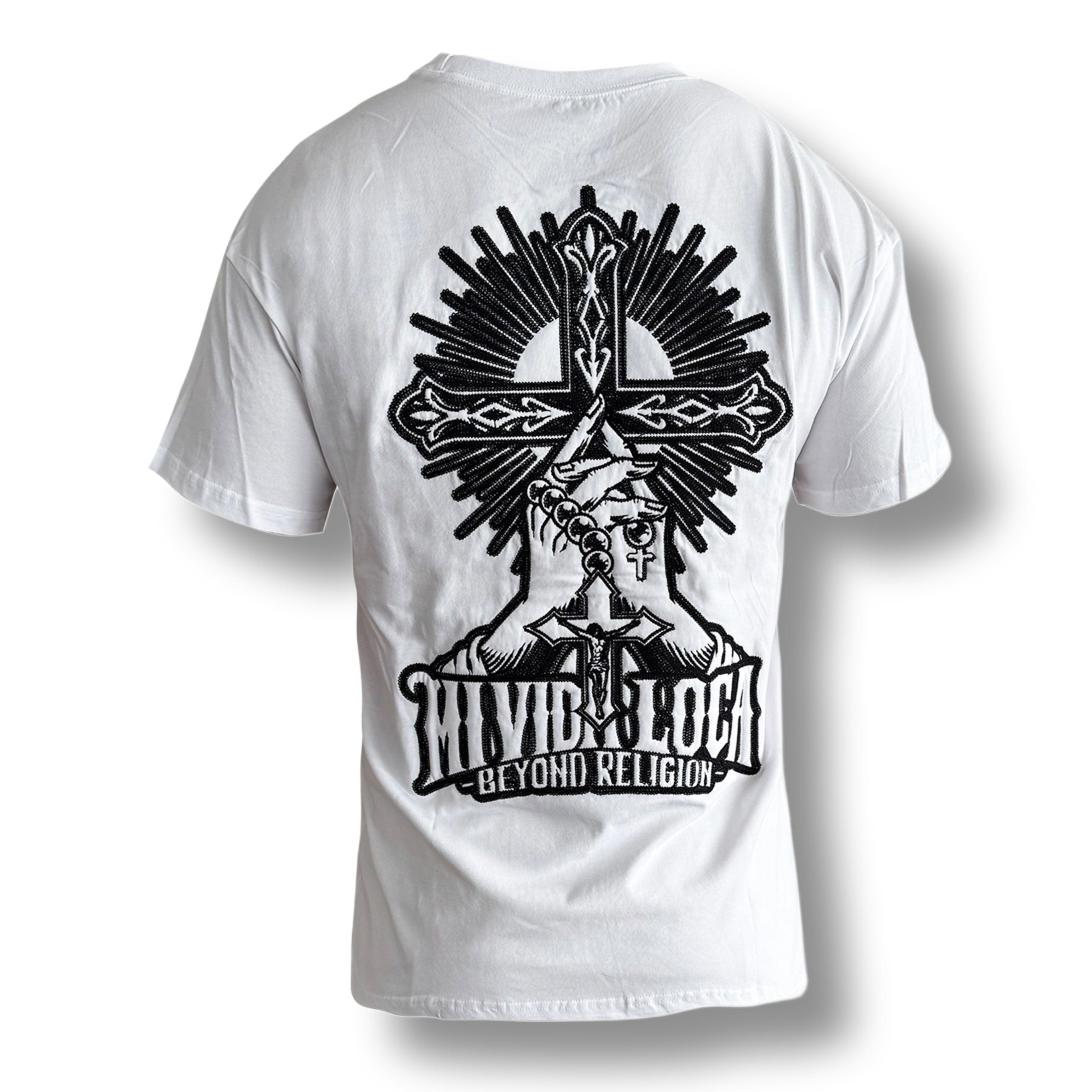 Camiseta MVL Beyond religion - blanca (OVERSIZED)
