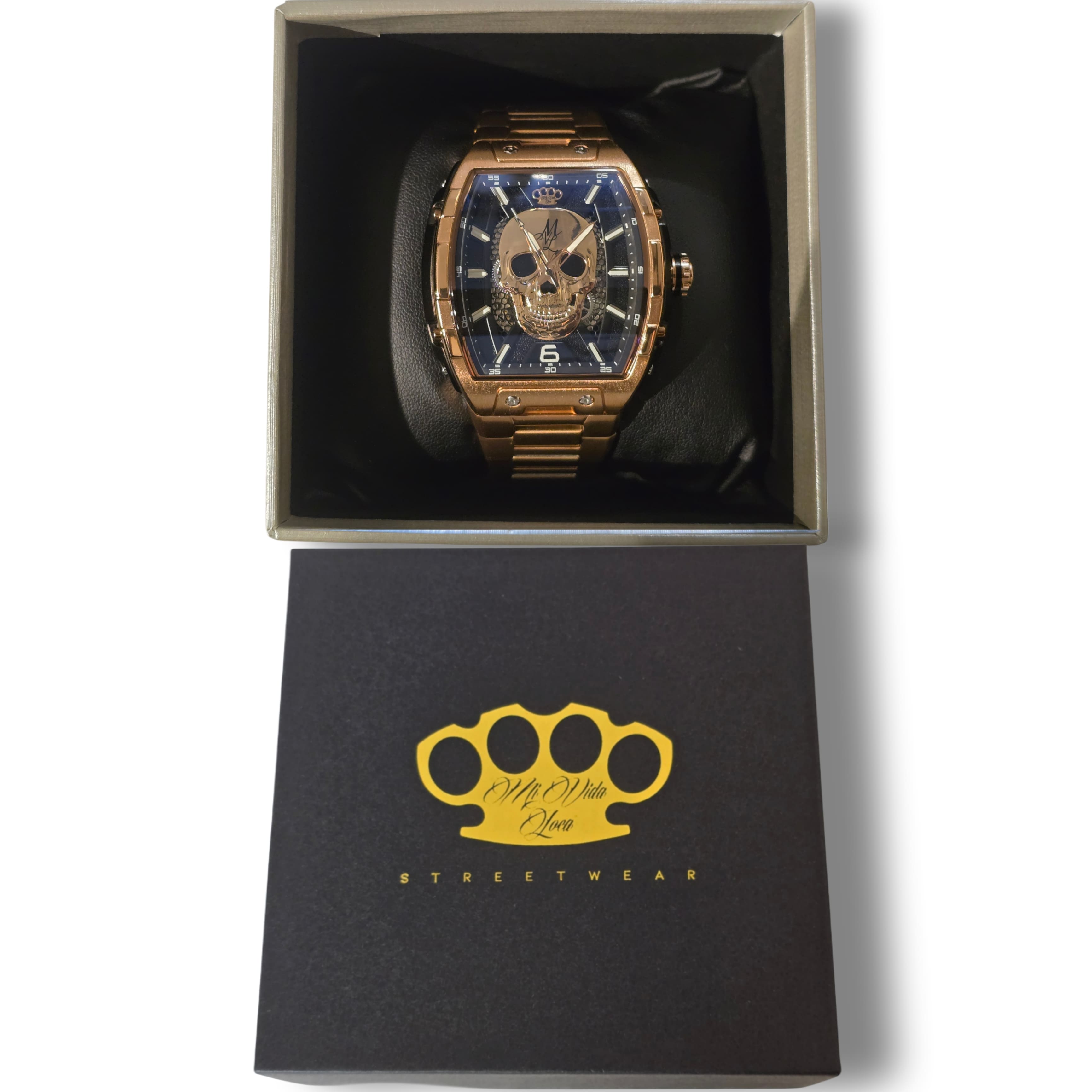 Orologio automatico MVL con teschio movimento giapponese - oro rosa