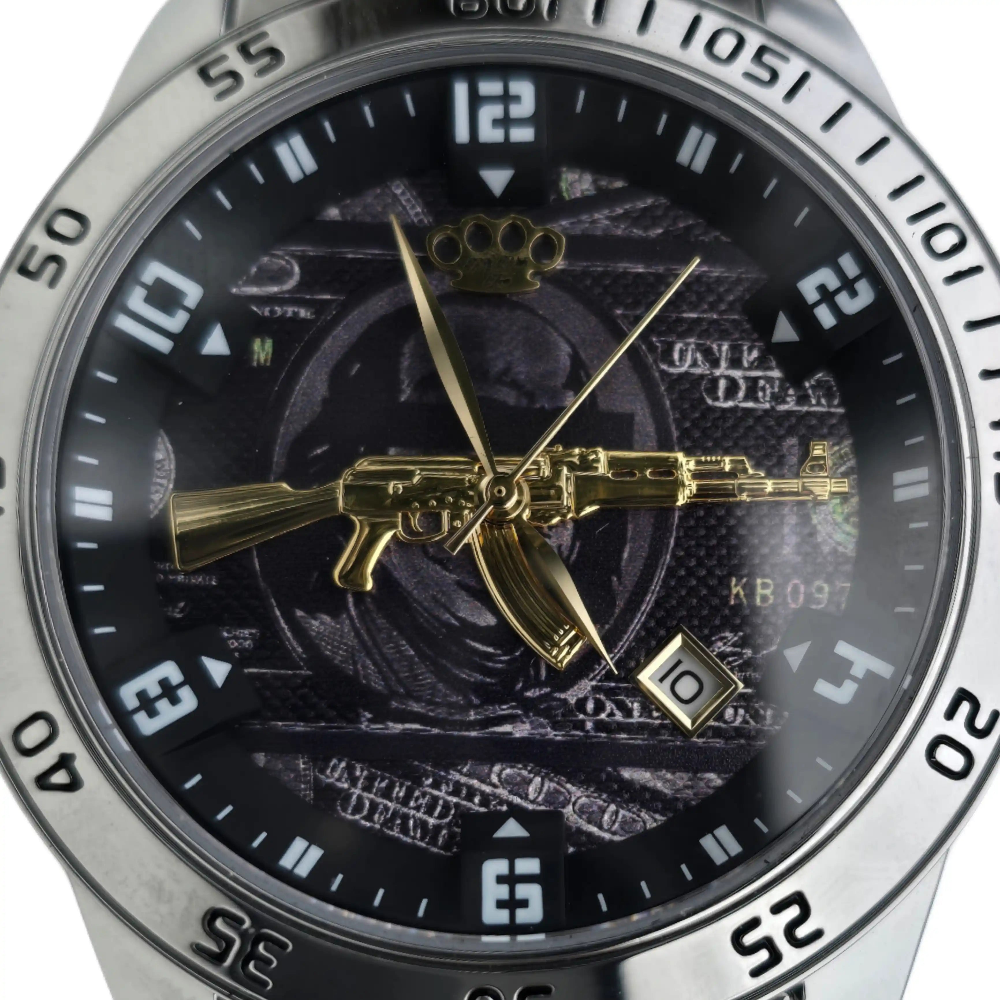 Reloj de pulsera automático MVL "AK47" - plateado