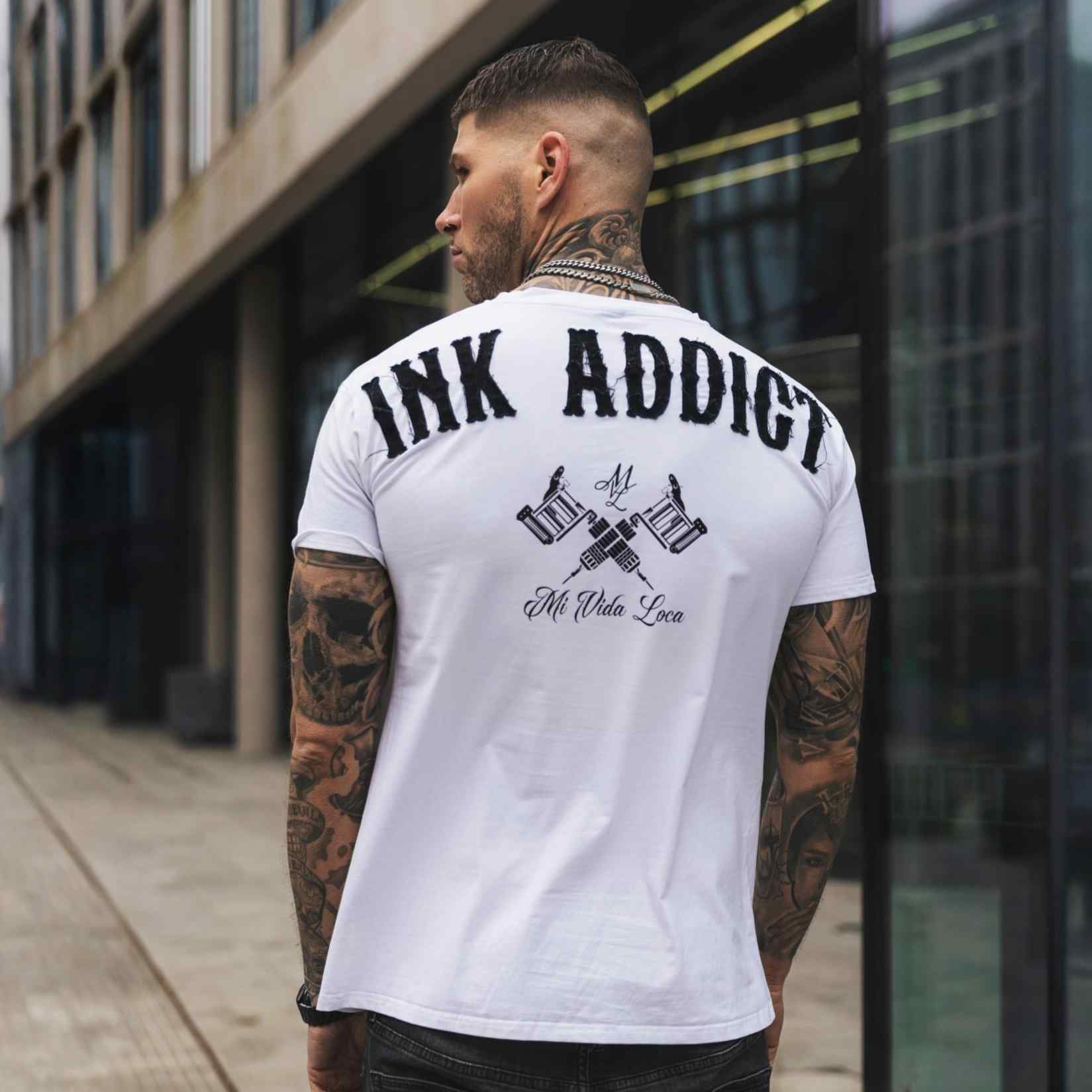 Camiseta «Ink addict» - Blanca