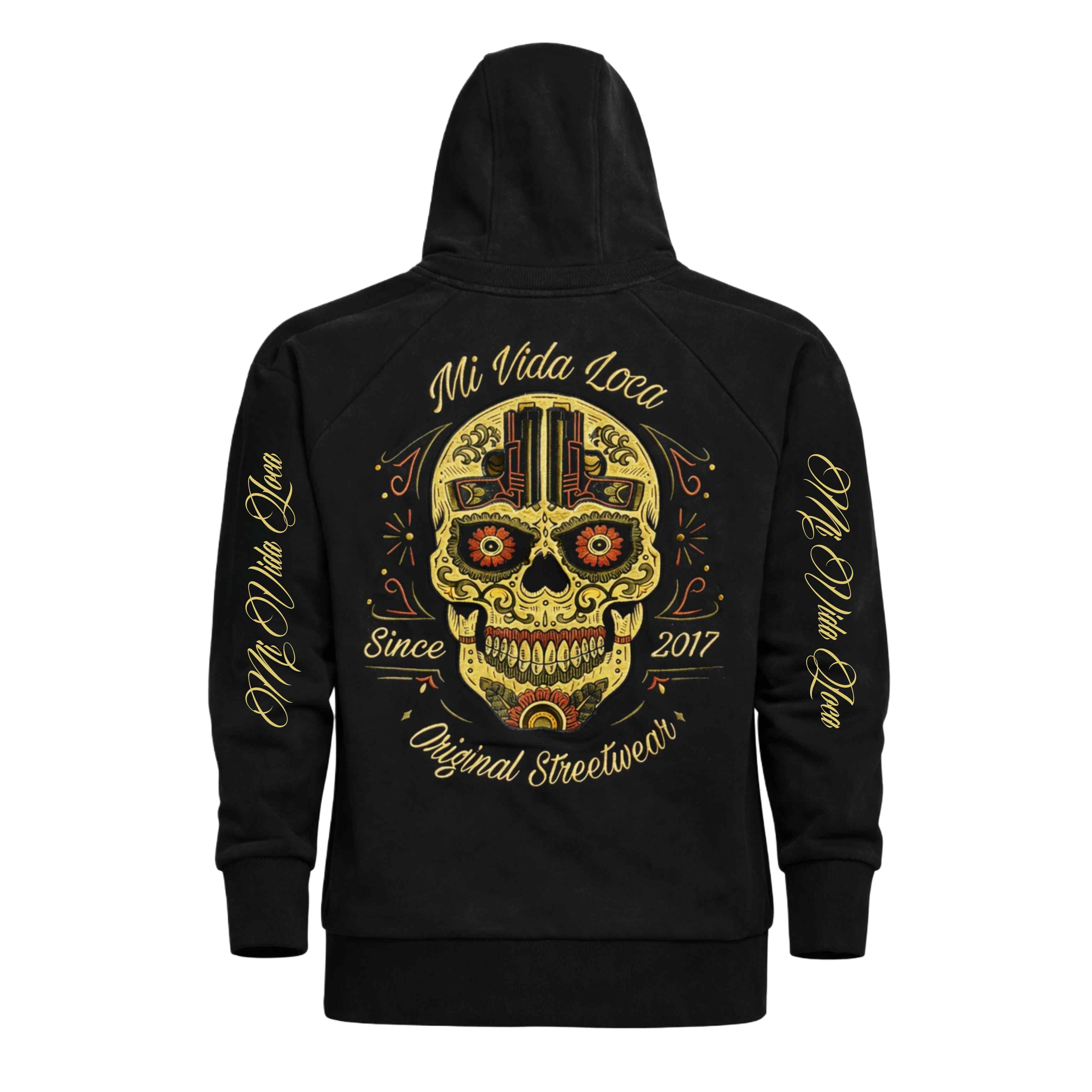 Sweat à capuche Sugar Skull - noir