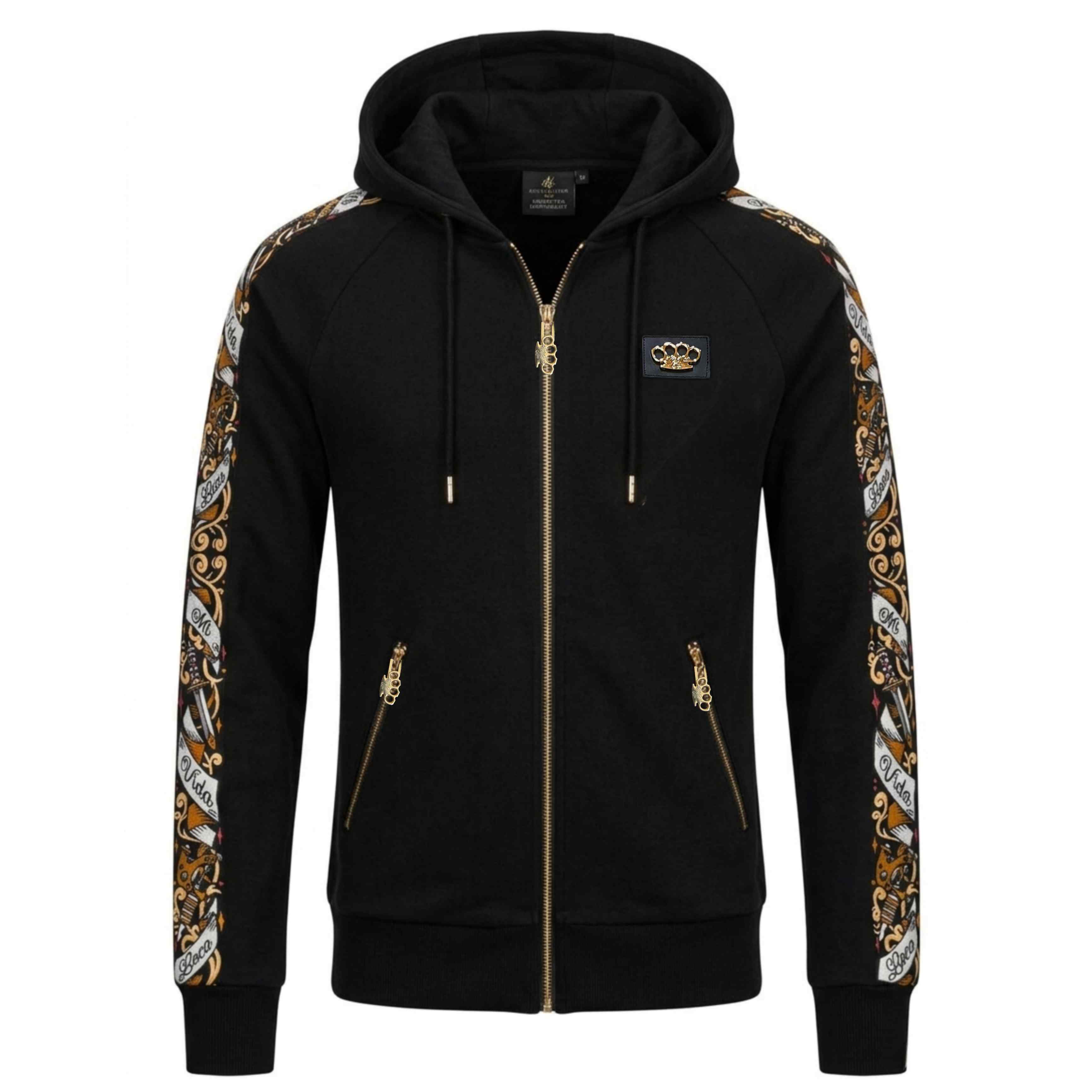 Felpa con cappuccio Savage decorata - nera