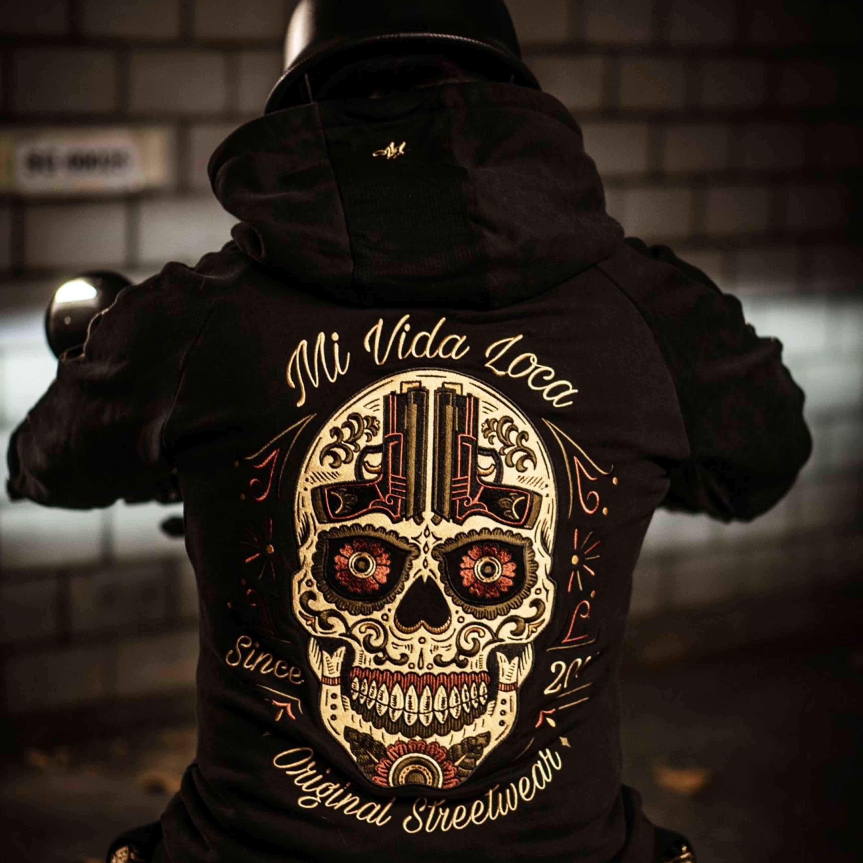 Sweat à capuche Sugar Skull - noir