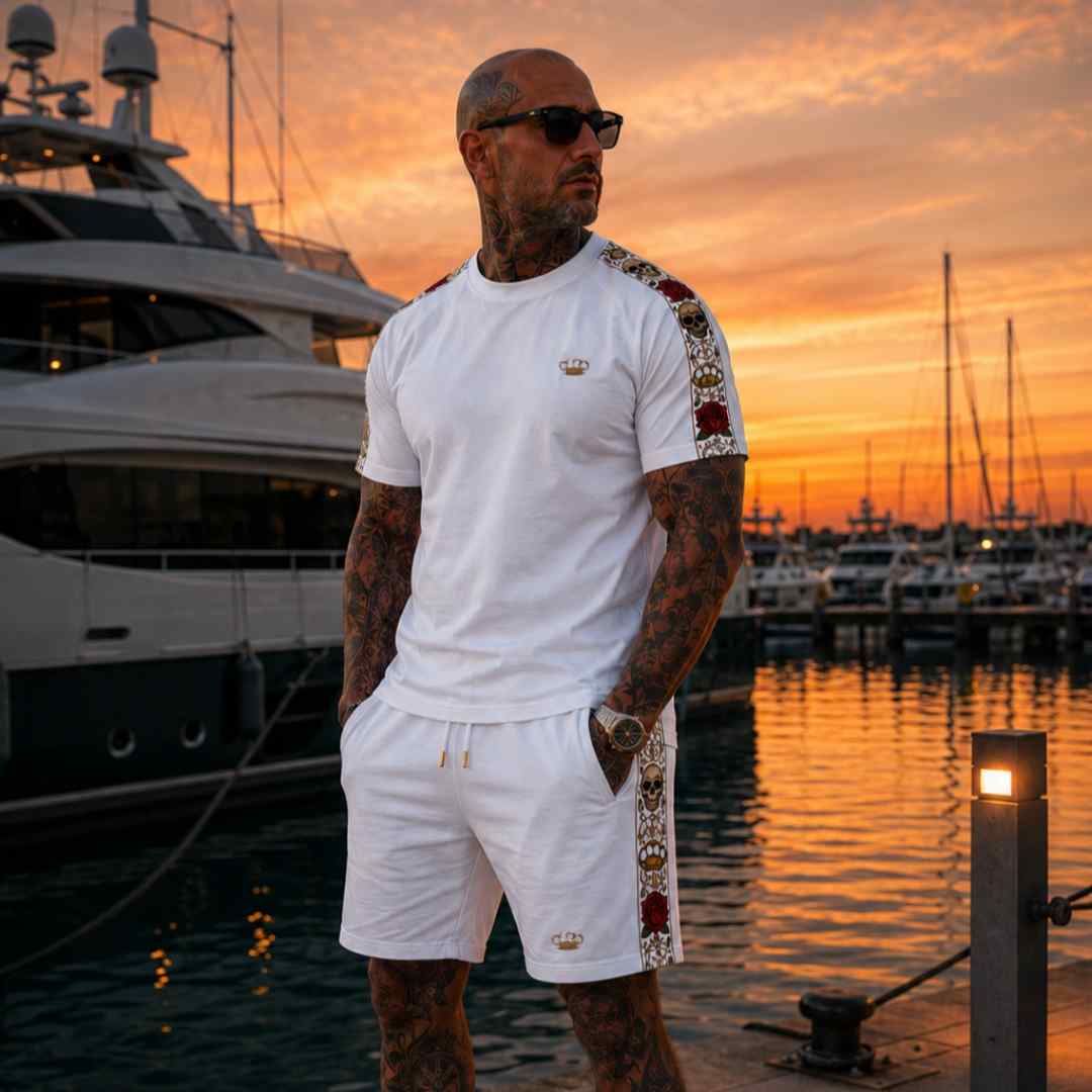 Calavera Jogging-Shorts – weiß