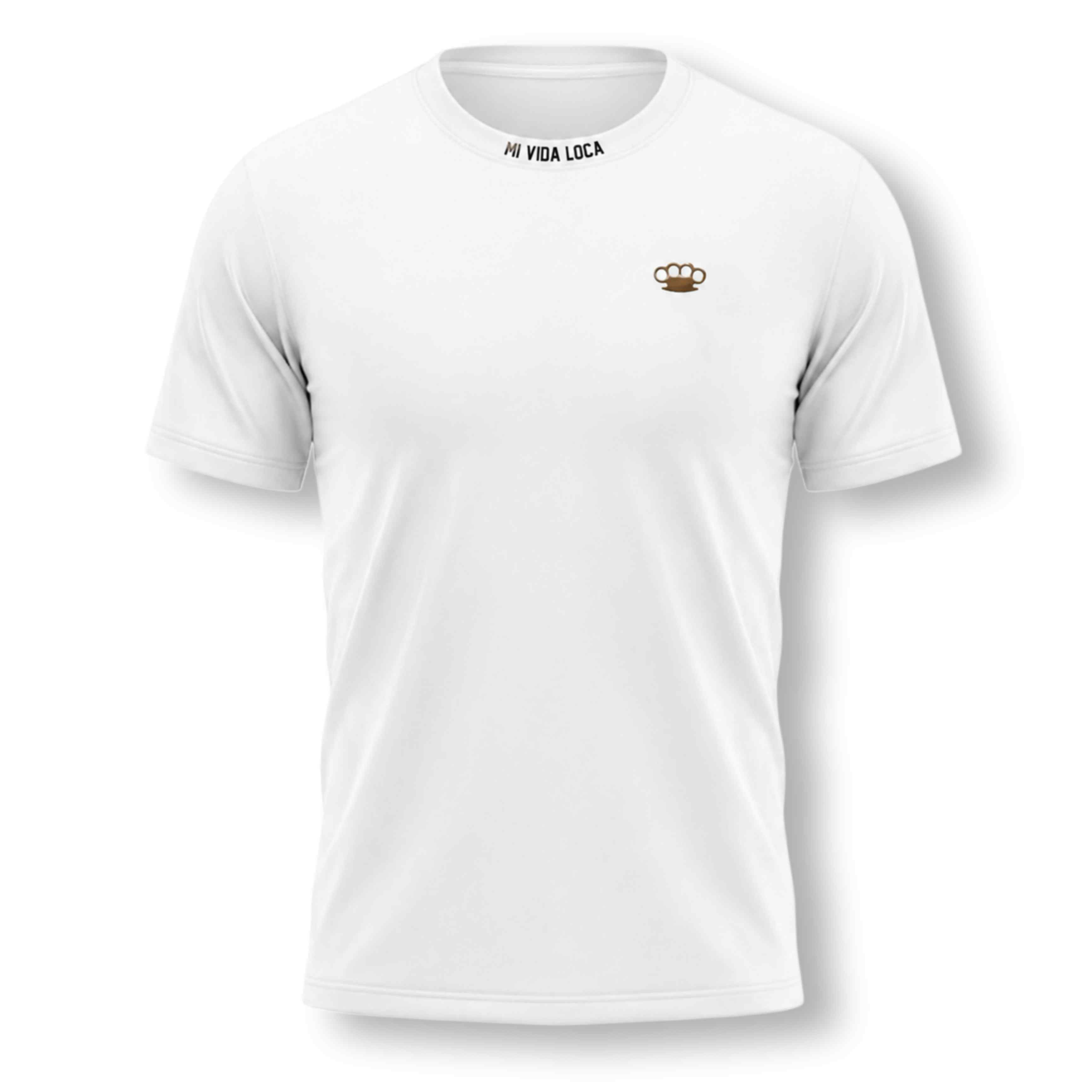 T-Shirt mit Stickerei „Trust nobody“ – weiß
