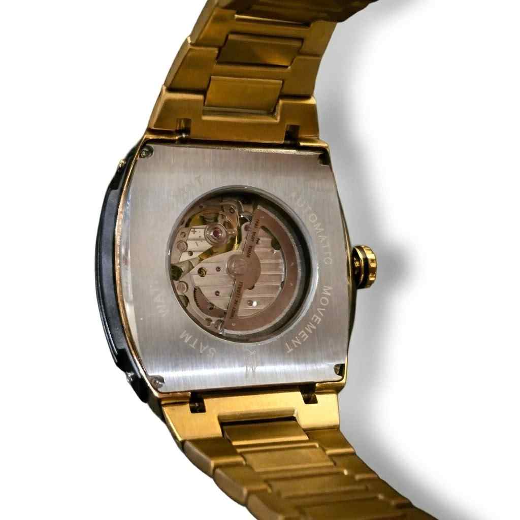 Montre MVL Automatic avec motif de crâne, mouvement japonais - bracelet en acier - or poli