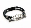 MVL "Polygonal skulls" Bracciale nero/argento